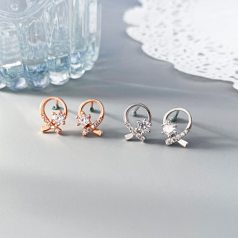 Silver DiamondEarrings Set