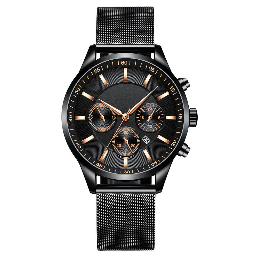 Mens Fashion Mesh Strap Waterproof Watch